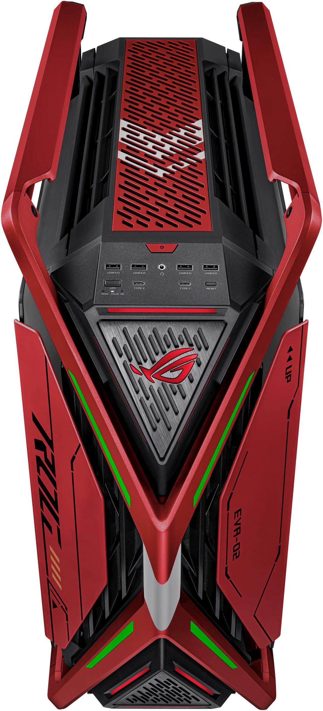 Alt view image 10 of 16 - ASUS ROG Hyperion GR701 EVA-02 EATX full-tower computer case with Semi-open structure, tool-free side panels, supports up to 2 x 420mm radiators, built-in graphics card holder,2x front panel Type-C