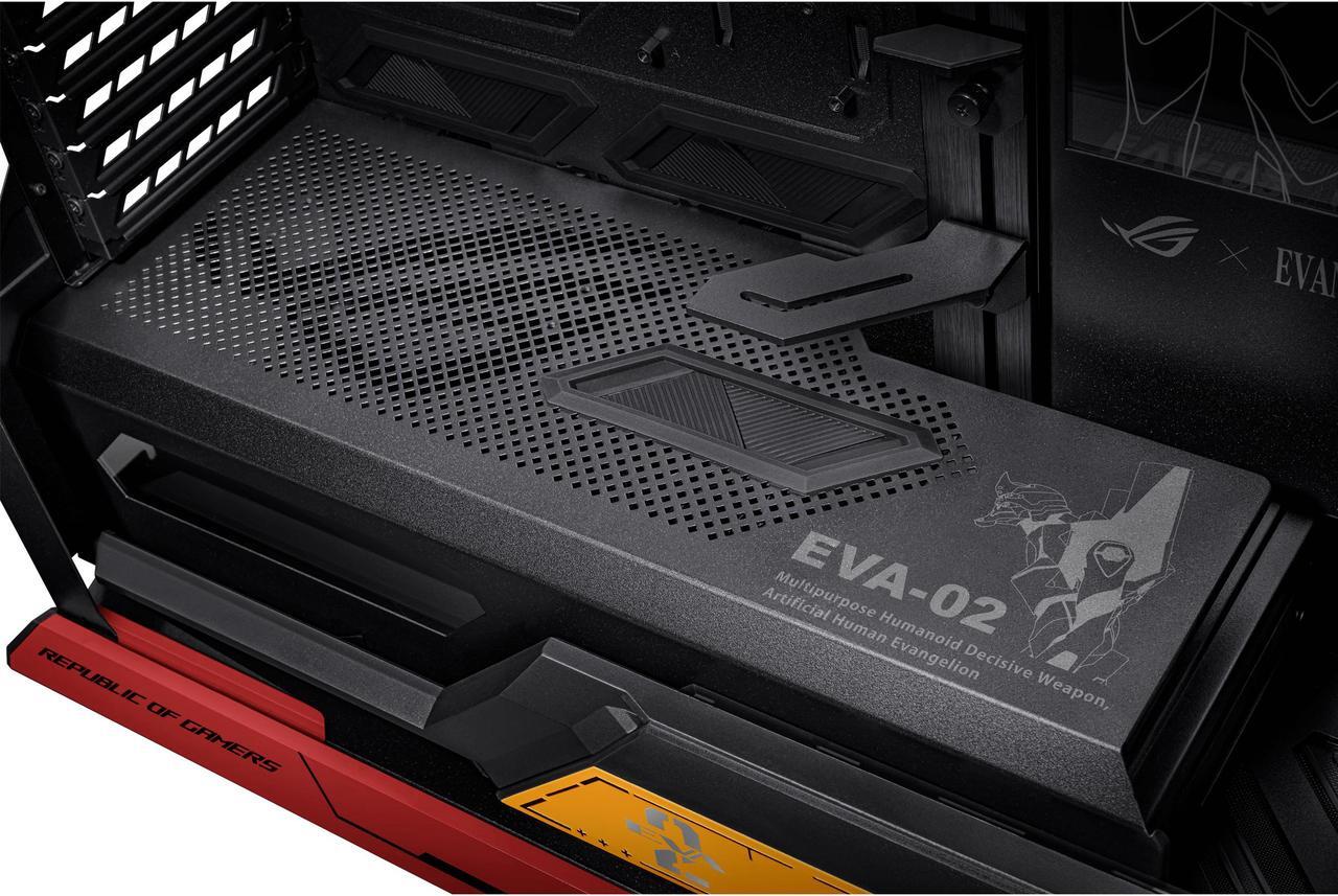 Alt view image 15 of 16 - ASUS ROG Hyperion GR701 EVA-02 EATX full-tower computer case with Semi-open structure, tool-free side panels, supports up to 2 x 420mm radiators, built-in graphics card holder,2x front panel Type-C