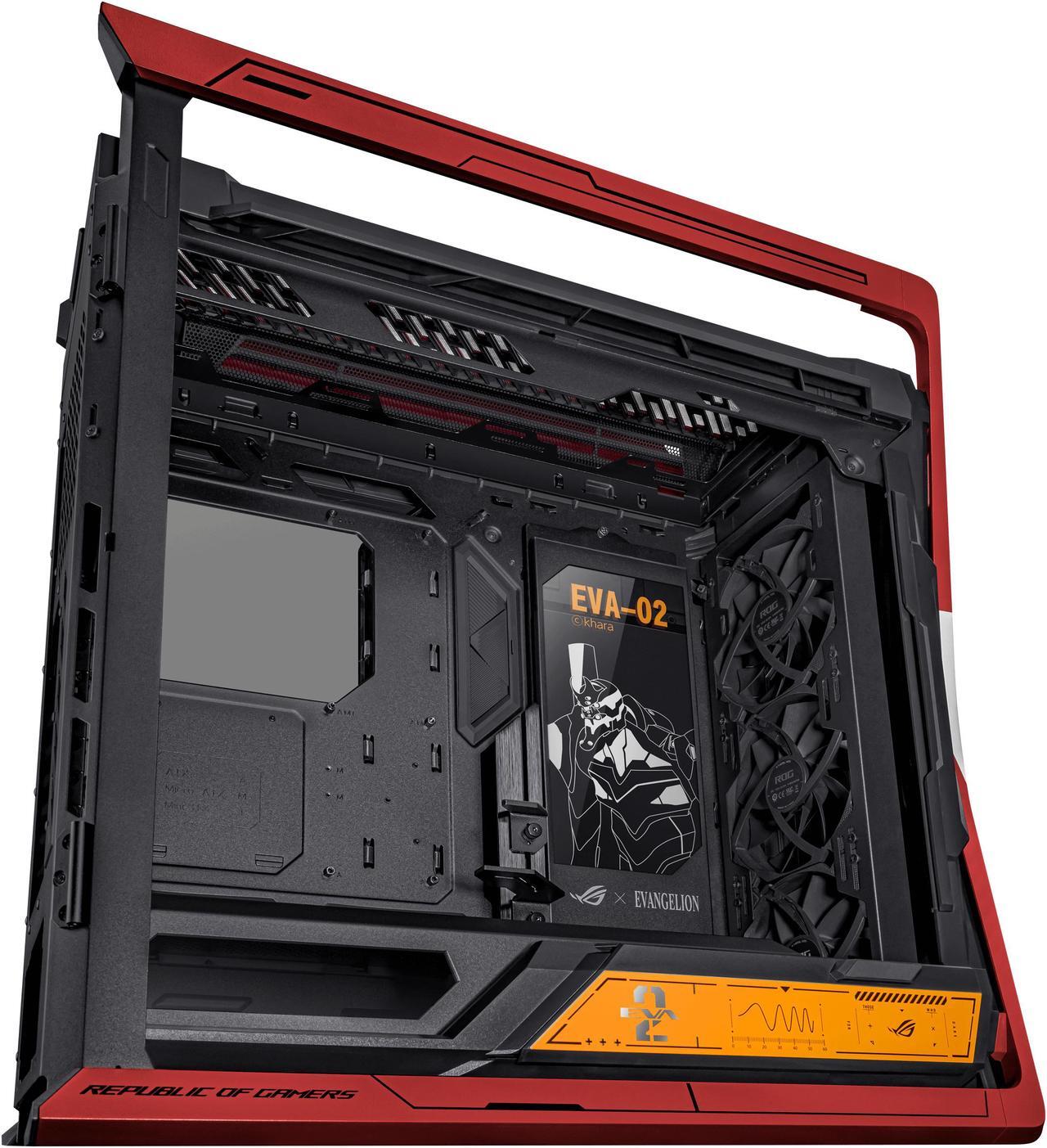 Alt view image 11 of 16 - ASUS ROG Hyperion GR701 EVA-02 EATX full-tower computer case with Semi-open structure, tool-free side panels, supports up to 2 x 420mm radiators, built-in graphics card holder,2x front panel Type-C