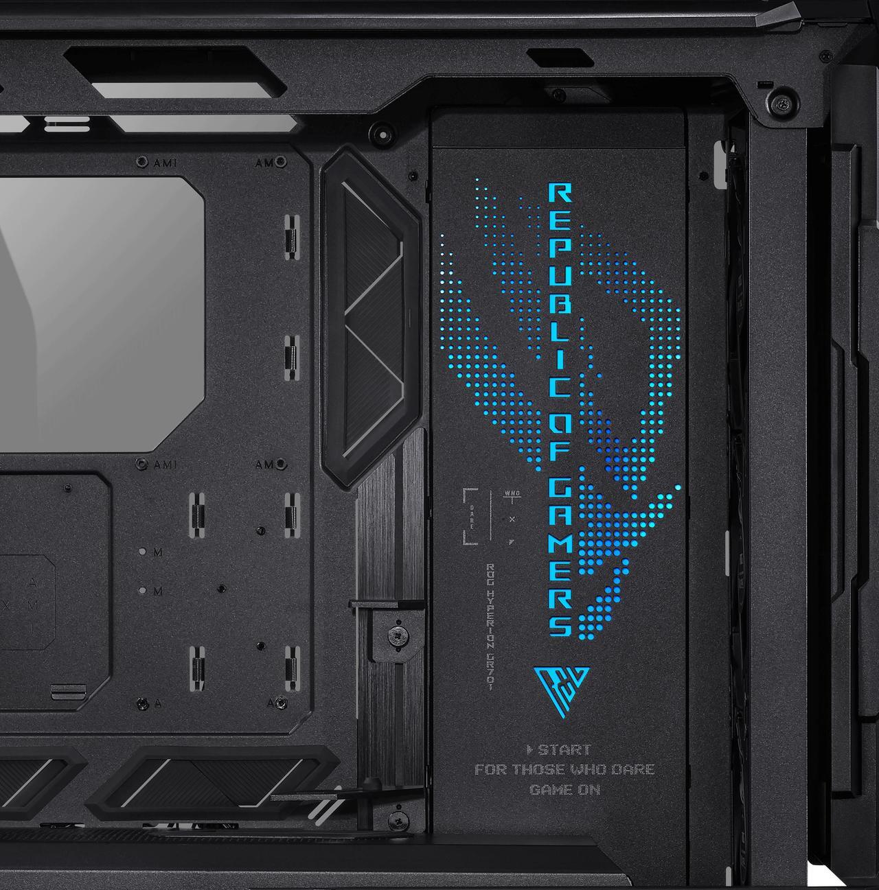 Alt view image 20 of 20 - ASUS ROG Hyperion GR701 BTF Edition computer case, ASUS ATX BTF motherboards exclusive support, 420 mm dual radiator support, four 140 mm fans, metal GPU holder, component storage, ARGB fan hub