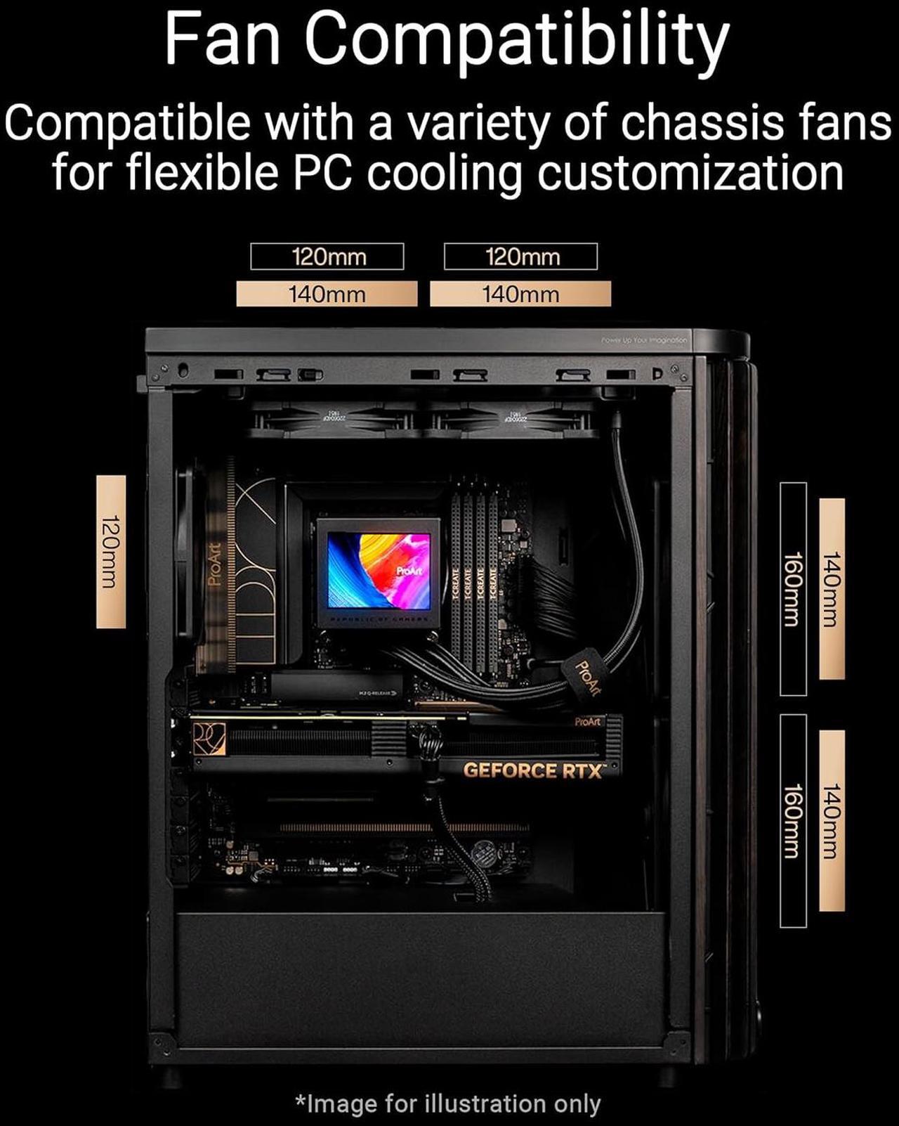 Alt view image 6 of 8 - ASUS ProArt PA401 Wood Edition ATX Mid-Tower Case – Tempered Glass, FSC-Certified Wooden Front Panel, Dual 160mm Fans, Power & Reset Button Lock, USB-C 20Gbps, Detachable PSU Bracket
