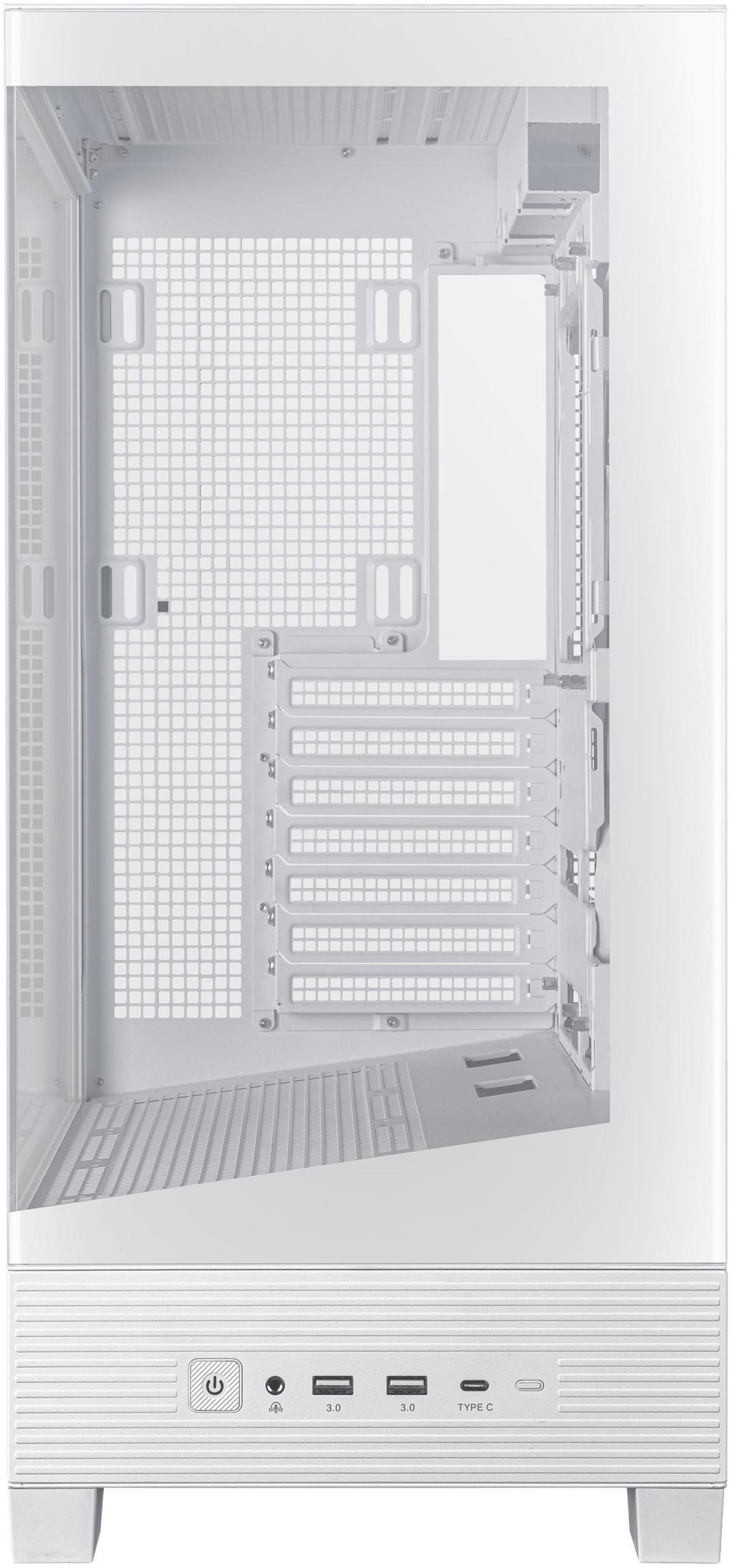 Main image of ASUS A31 White ATX Mid-Tower Gaming Case, Dual-sided tempered glass, Frameless Design, BTF Hidden Connectors, 360 AIO Support, 8° Angled Base, ARGB Ready, Optimized Airflow, Seamless Cable Management