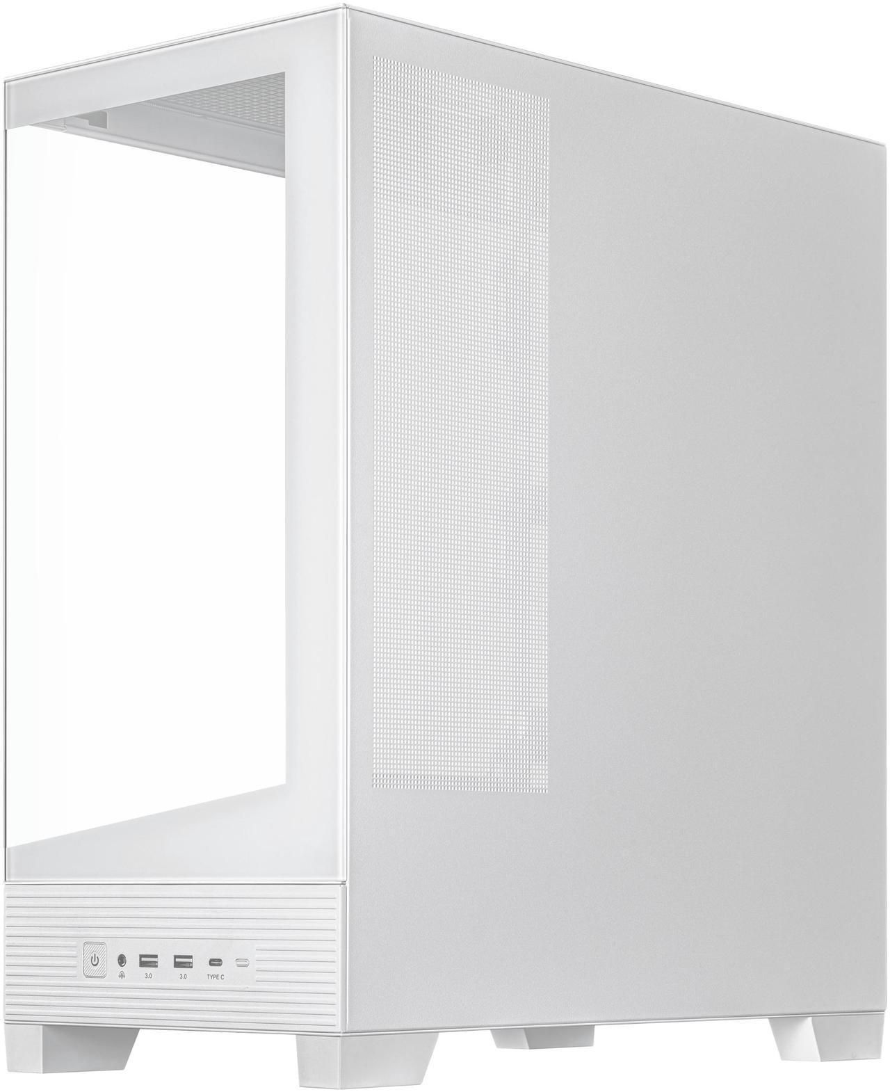 Alt view image 6 of 15 - ASUS A31 White ATX Mid-Tower Gaming Case, Dual-sided tempered glass, Frameless Design, BTF Hidden Connectors, 360 AIO Support, 8° Angled Base, ARGB Ready, Optimized Airflow, Seamless Cable Management