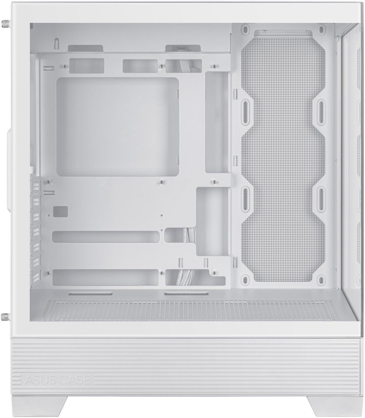Alt view image 7 of 15 - ASUS A31 White ATX Mid-Tower Gaming Case, Dual-sided tempered glass, Frameless Design, BTF Hidden Connectors, 360 AIO Support, 8° Angled Base, ARGB Ready, Optimized Airflow, Seamless Cable Management