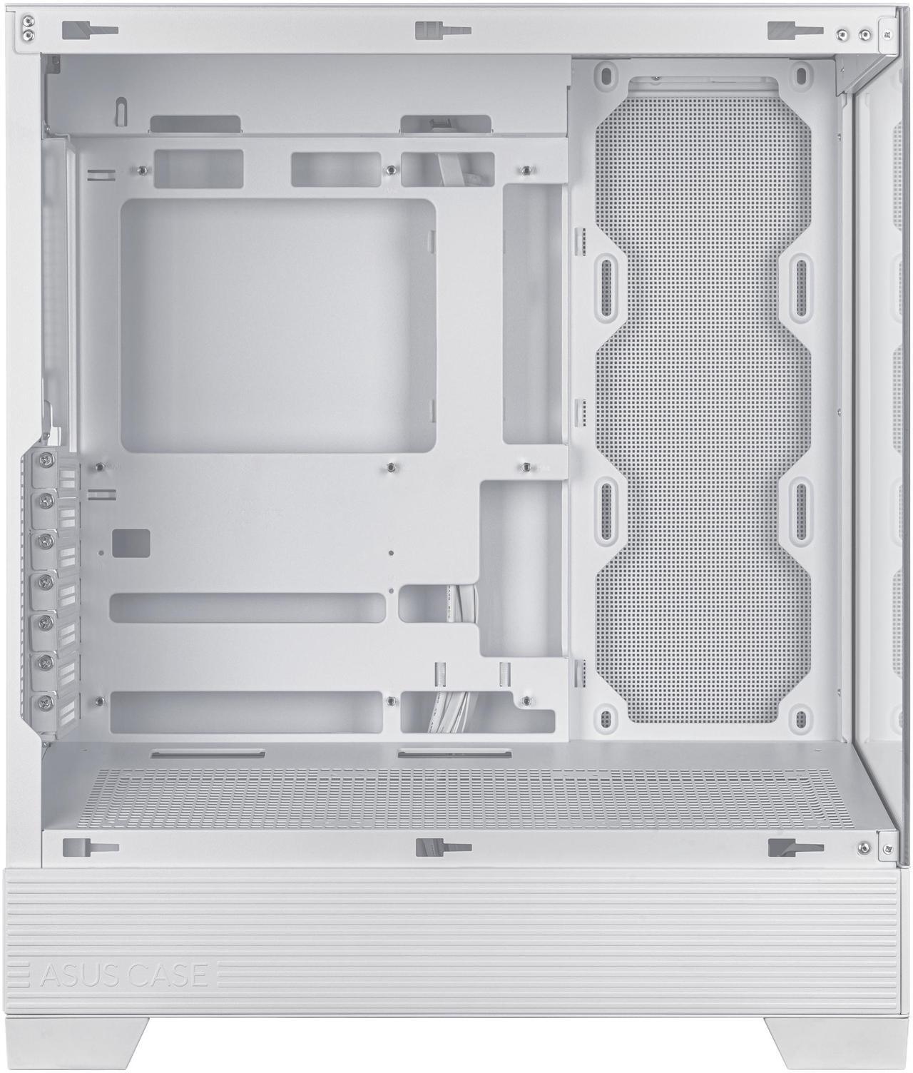 Alt view image 8 of 15 - ASUS A31 White ATX Mid-Tower Gaming Case, Dual-sided tempered glass, Frameless Design, BTF Hidden Connectors, 360 AIO Support, 8° Angled Base, ARGB Ready, Optimized Airflow, Seamless Cable Management