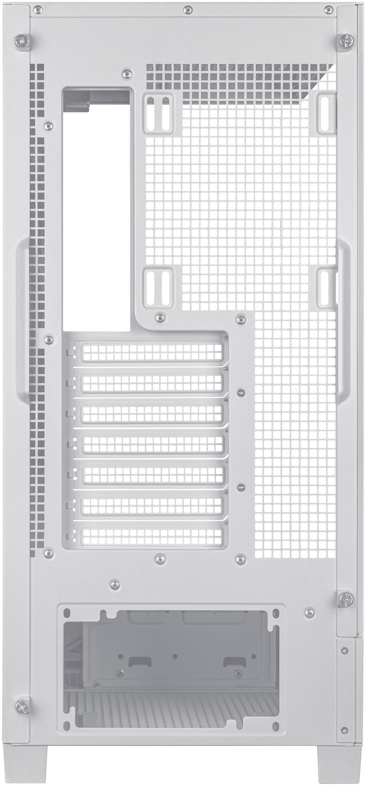 Alt view image 11 of 15 - ASUS A31 White ATX Mid-Tower Gaming Case, Dual-sided tempered glass, Frameless Design, BTF Hidden Connectors, 360 AIO Support, 8° Angled Base, ARGB Ready, Optimized Airflow, Seamless Cable Management