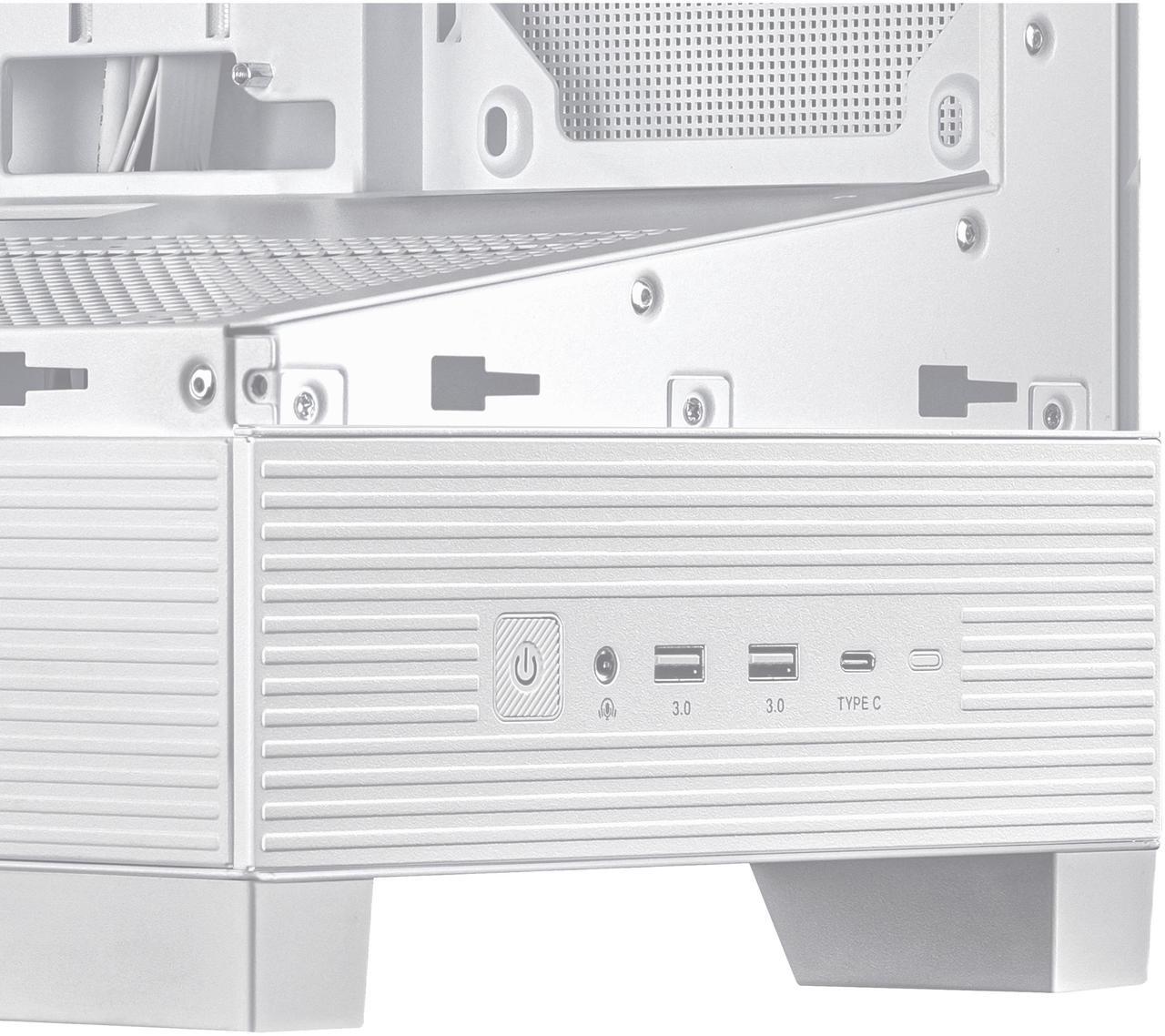 Alt view image 13 of 15 - ASUS A31 White ATX Mid-Tower Gaming Case, Dual-sided tempered glass, Frameless Design, BTF Hidden Connectors, 360 AIO Support, 8° Angled Base, ARGB Ready, Optimized Airflow, Seamless Cable Management