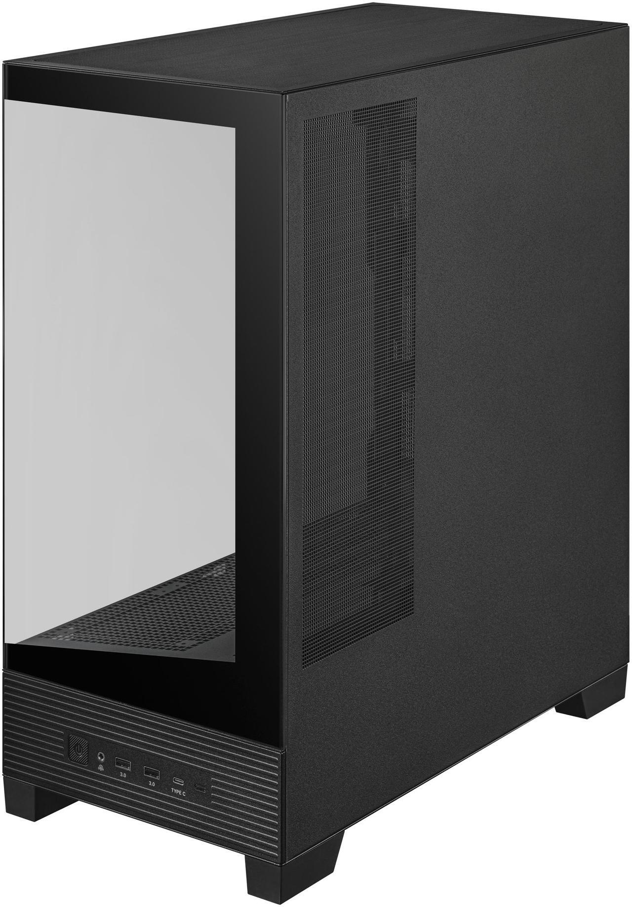 Alt view image 4 of 14 - ASUS A31 Black ATX Mid-Tower Gaming Case, Dual-sided tempered glass, Frameless Design, BTF Hidden Connectors, 360 AIO Support, 8° Angled Base, ARGB Ready, Optimized Airflow, Seamless Cable Management
