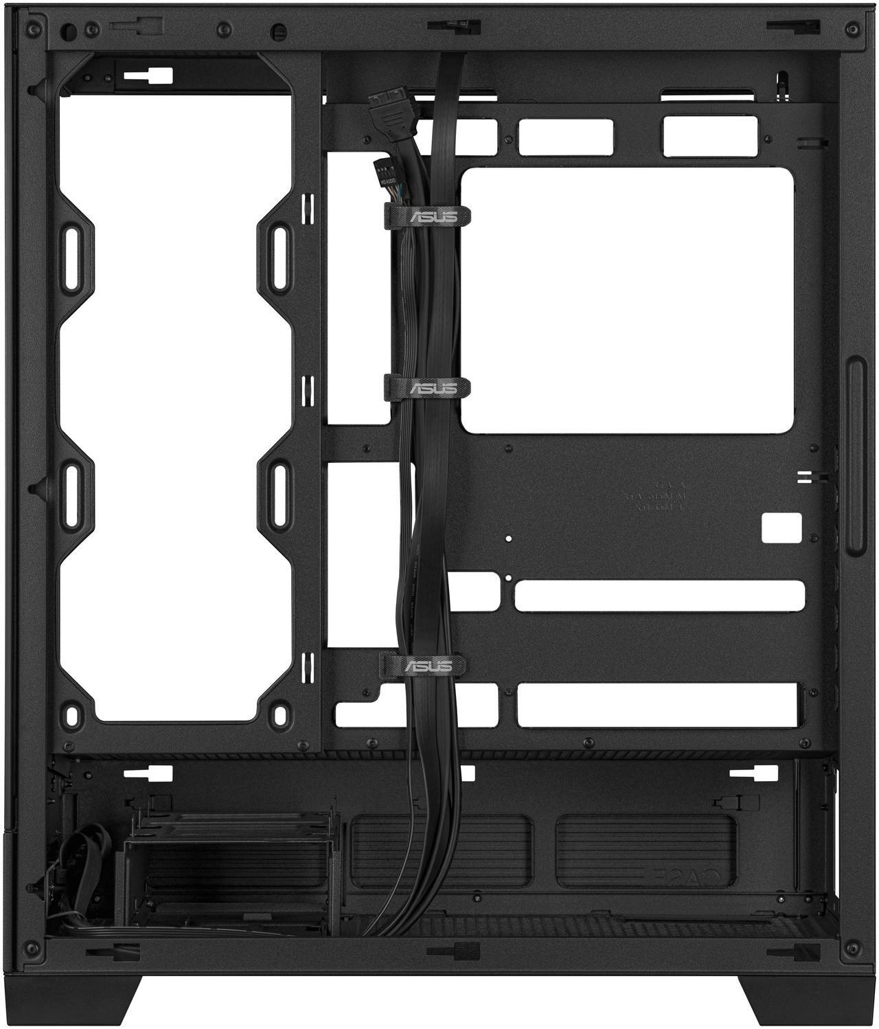 Alt view image 9 of 14 - ASUS A31 Black ATX Mid-Tower Gaming Case, Dual-sided tempered glass, Frameless Design, BTF Hidden Connectors, 360 AIO Support, 8° Angled Base, ARGB Ready, Optimized Airflow, Seamless Cable Management