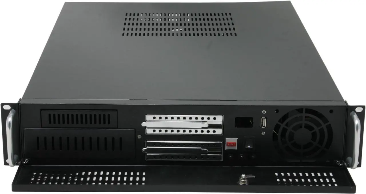 Alt view image 3 of 9 - Athena Power RM-2U2015LF40 Black Steel 2U Rackmount Rackmount Case 400W 1 External 5.25" Drive Bays
