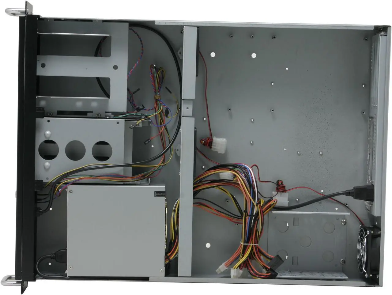 Alt view image 5 of 9 - Athena Power RM-2U2015LF40 Black Steel 2U Rackmount Rackmount Case 400W 1 External 5.25" Drive Bays