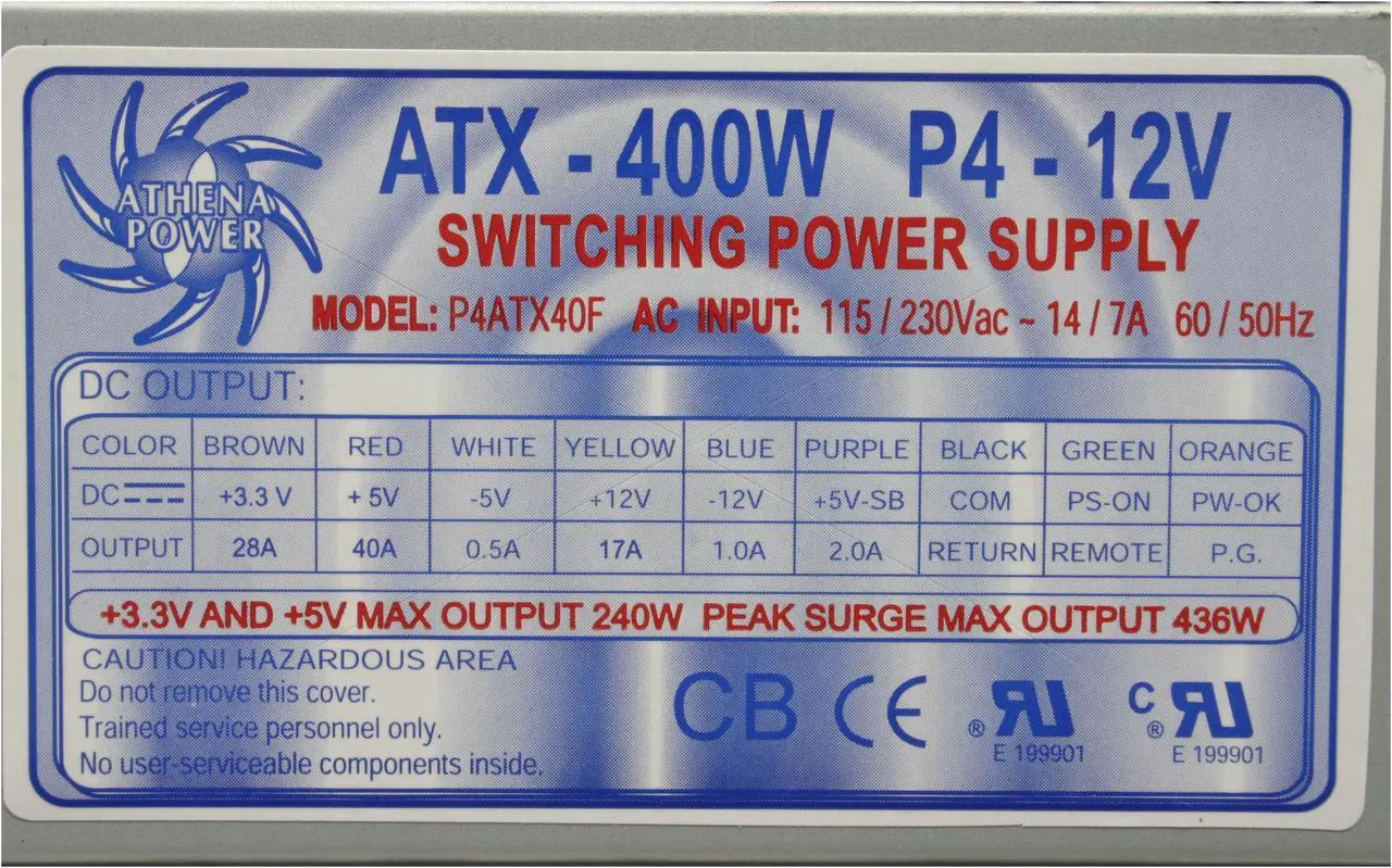 Alt view image 8 of 9 - Athena Power RM-2U2015LF40 Black Steel 2U Rackmount Rackmount Case 400W 1 External 5.25" Drive Bays