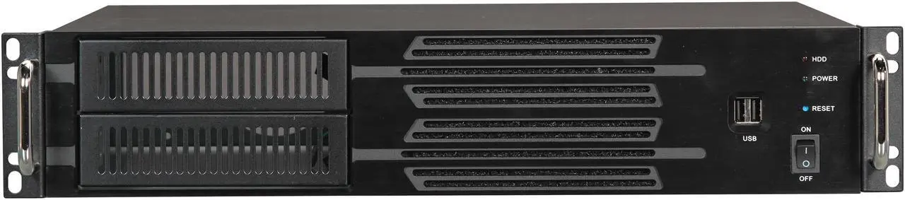 Alt view image 2 of 7 - Athena Power RM-2U200H Black Aluminum / Steel 2U Rackmount Server Case Micro PS3 Single Power Supply 1 External 5.25" Drive Bays