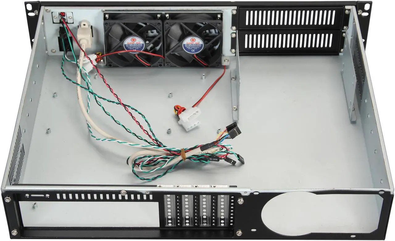 Alt view image 5 of 7 - Athena Power RM-2U200H Black Aluminum / Steel 2U Rackmount Server Case Micro PS3 Single Power Supply 1 External 5.25" Drive Bays