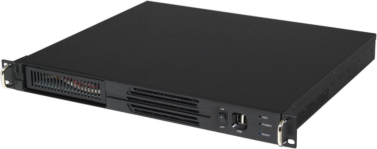 Main image of Athena Power RM-1U100DM Black Aluminum / Steel 1U Rackmount Server Case 1 External 5.25" Drive Bays - OEM