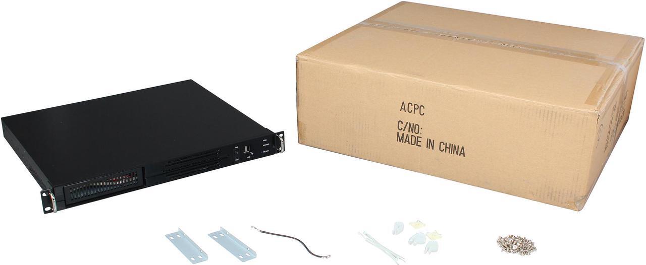 Alt view image 7 of 7 - Athena Power RM-1U100DM Black Aluminum / Steel 1U Rackmount Server Case 1 External 5.25" Drive Bays - OEM