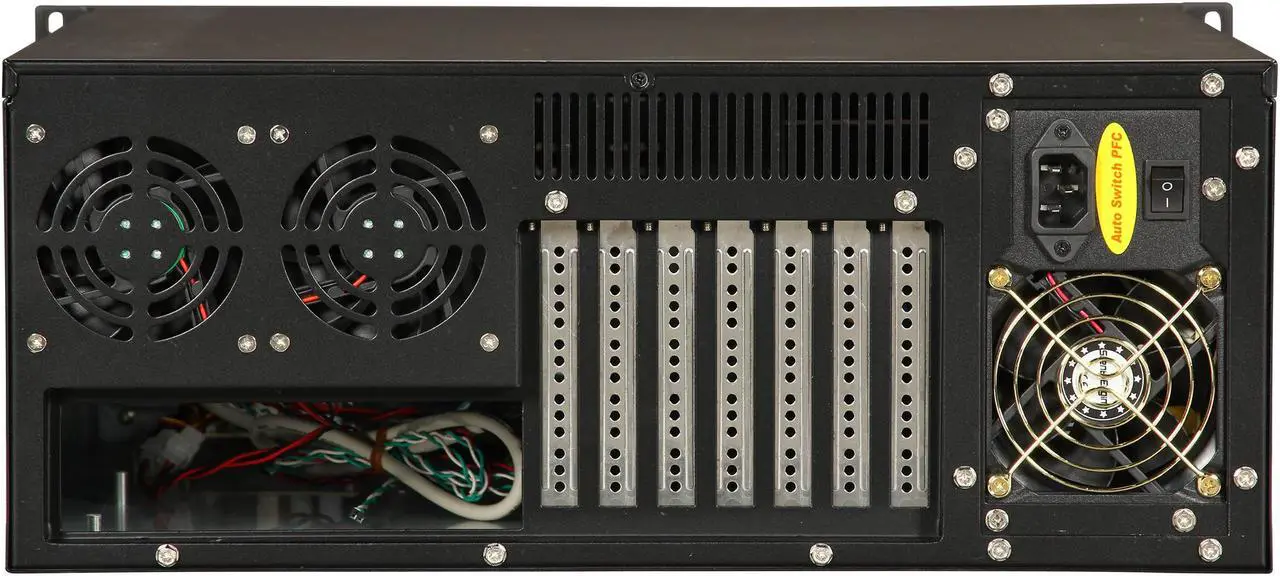 Alt view image 4 of 8 - Athena Power RM-4U400S80 Black Aluminum Front Panel and 1.2mm Steel 4U Rackmount Server Case 800W ULTIMATE PS2 4 External 5.25" Drive Bays
