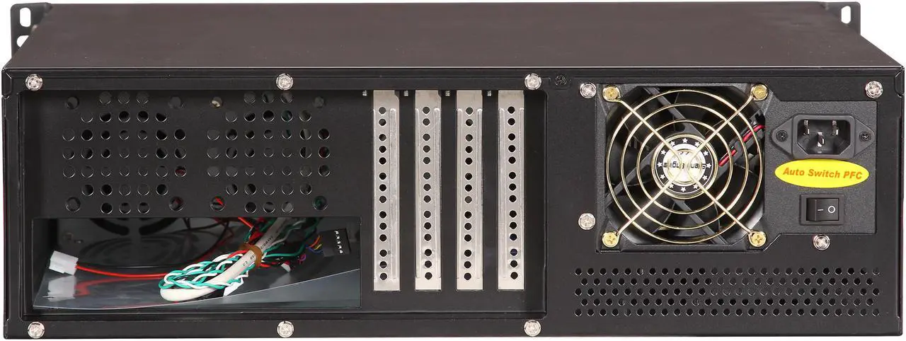Alt view image 4 of 7 - Athena Power RM-3U300P708 Black Aluminum / Steel 3U Rackmount Server Case w/ 3U 700W 80 PLUS BRONZE 3 External 5.25" Drive Bays, compact 15" Depth