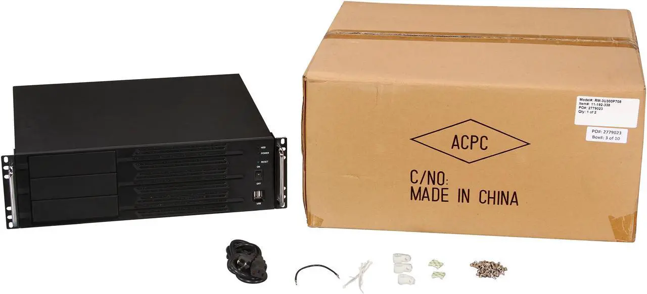Alt view image 7 of 7 - Athena Power RM-3U300P708 Black Aluminum / Steel 3U Rackmount Server Case w/ 3U 700W 80 PLUS BRONZE 3 External 5.25" Drive Bays, compact 15" Depth