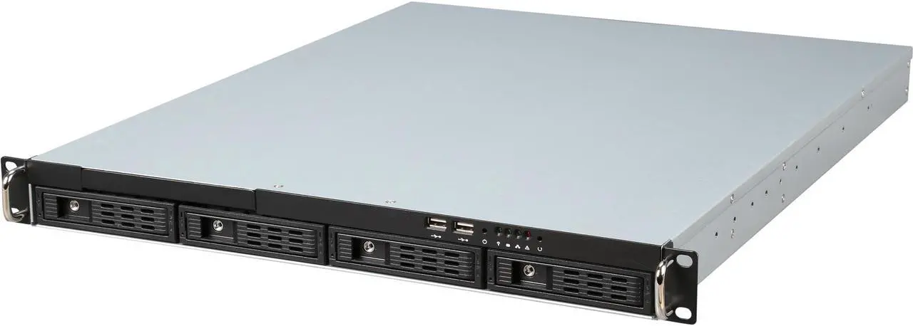 Main image of Athena Power RM-1U1043HA Black 1.0mm SGCC 1U Rackmount Server Case, Single Flex ATX