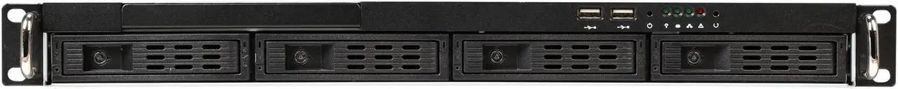 Alt view image 2 of 7 - Athena Power RM-1U1043HA Black 1.0mm SGCC 1U Rackmount Server Case, Single Flex ATX