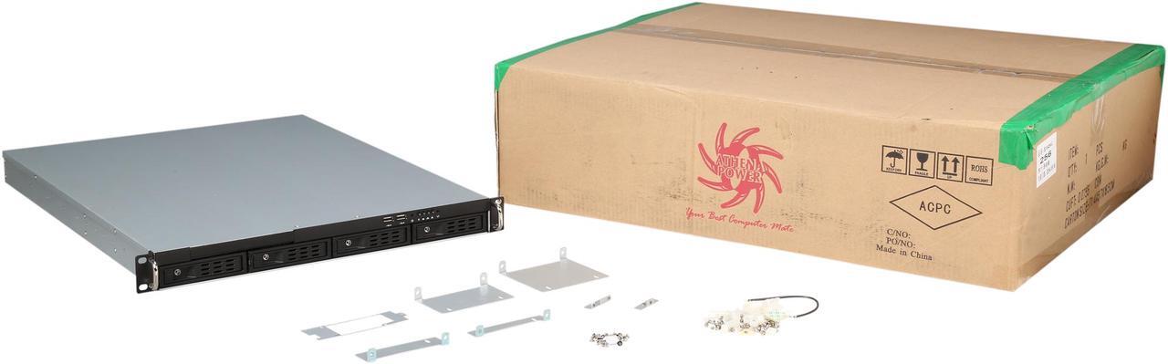 Alt view image 7 of 7 - Athena Power RM-1U1043HA Black 1.0mm SGCC 1U Rackmount Server Case, Single Flex ATX