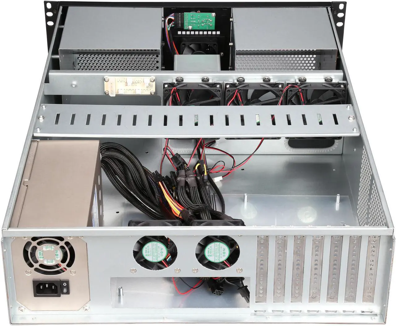 Alt view image 5 of 7 - Athena Power RM-3U316480U3 Silver/Black 1.2mm SGCC 3U Rackmount Server Case 3U 800W IPC Power supply 6 External 5.25" Drive Bays