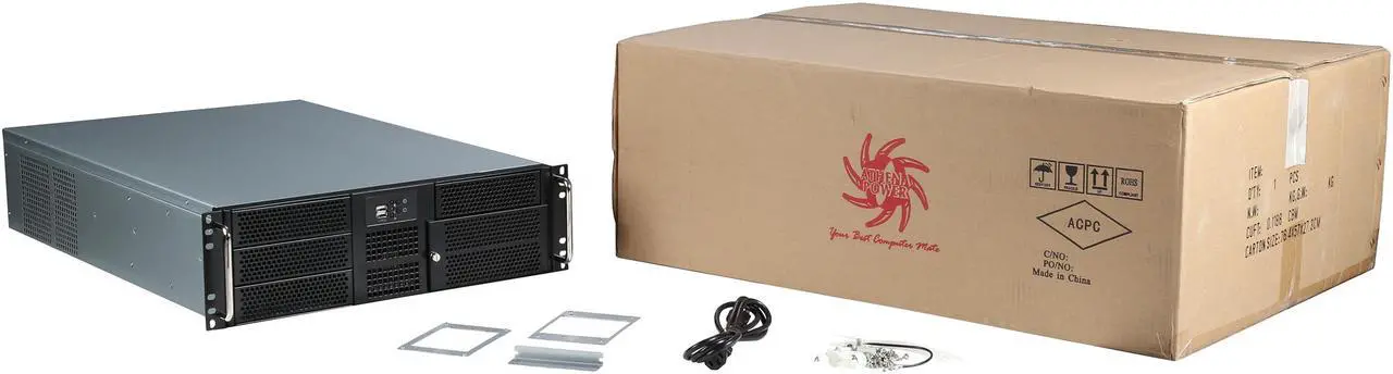 Alt view image 7 of 7 - Athena Power RM-3U316480U3 Silver/Black 1.2mm SGCC 3U Rackmount Server Case 3U 800W IPC Power supply 6 External 5.25" Drive Bays