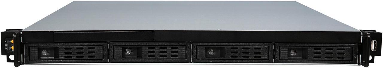 Alt view image 3 of 7 - Athena Power RM-1U1043HE12 12Gb/s 1U Hot-Swap 4-Bay E-ATX Rackmount Server Chassis w/ 12Gbps Mini-SAS Backplane Supports 4 x 3.5" or 2.5" SAS / SATA SSD / HDD - Support E-ATX (12" x 13") M/B - Externa - OEM