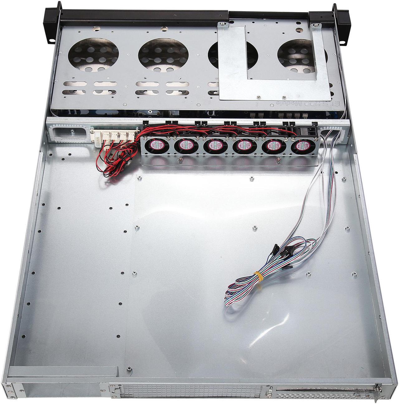 Alt view image 6 of 7 - Athena Power RM-1U1043HE12 12Gb/s 1U Hot-Swap 4-Bay E-ATX Rackmount Server Chassis w/ 12Gbps Mini-SAS Backplane Supports 4 x 3.5" or 2.5" SAS / SATA SSD / HDD - Support E-ATX (12" x 13") M/B - Externa - OEM