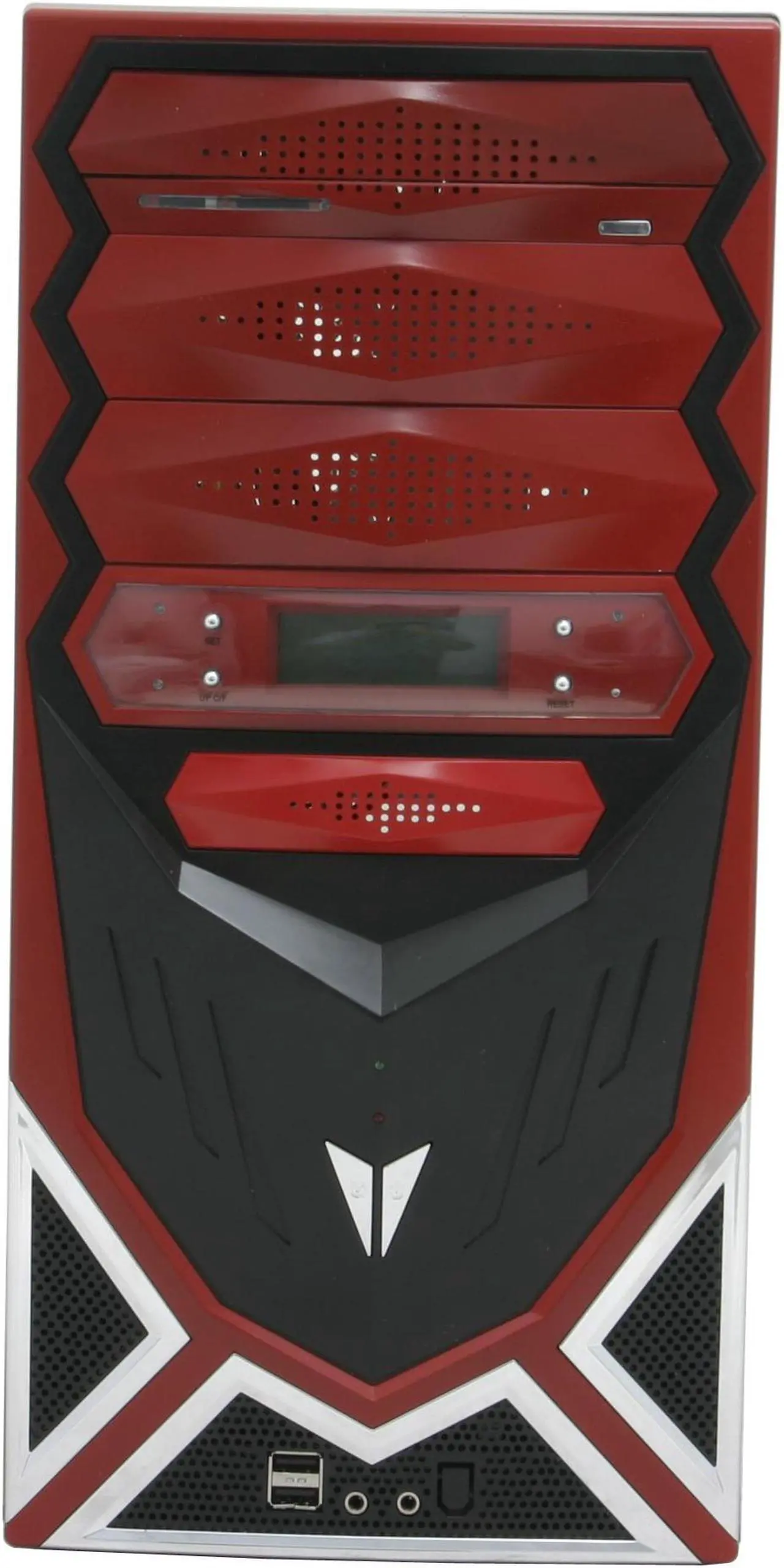 Alt view image 3 of 14 - ASYS X-60 Robot Black/ Red Steel ATX Mid Tower Computer Case 500W Power Supply
