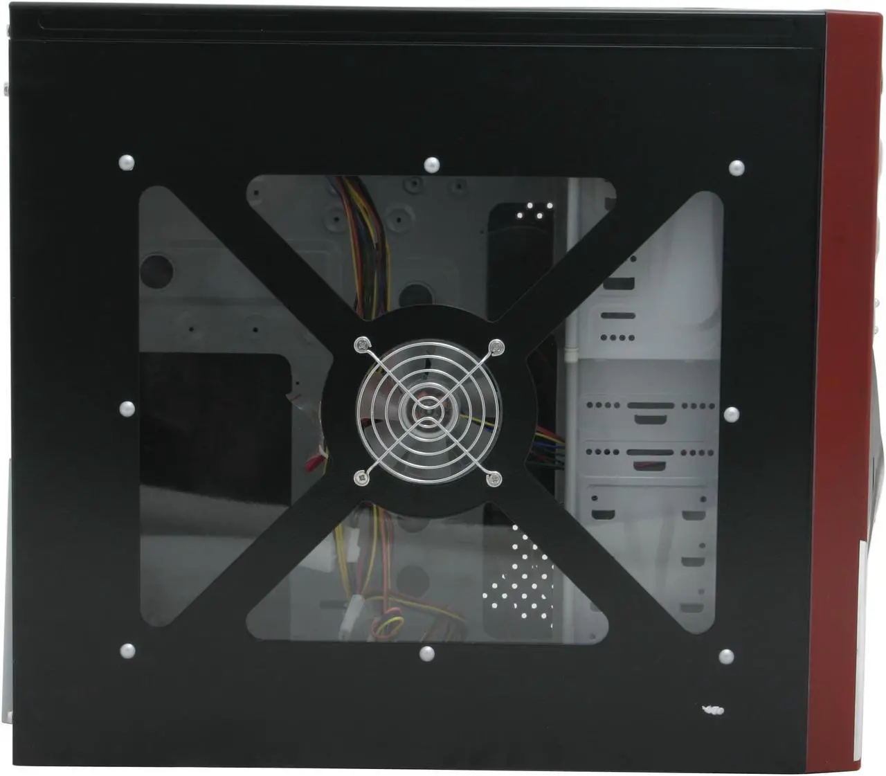 Alt view image 5 of 14 - ASYS X-60 Robot Black/ Red Steel ATX Mid Tower Computer Case 500W Power Supply