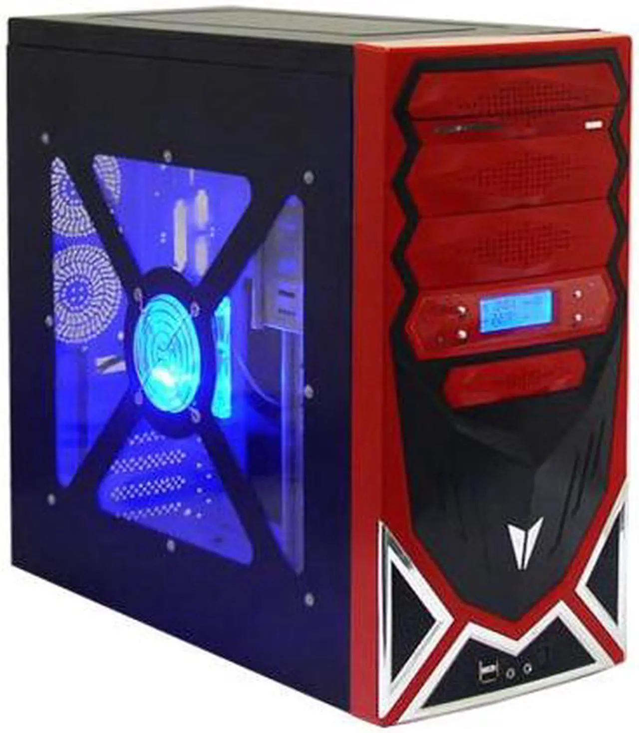Main image of ASYS X-60 Robot Black/ Red Steel ATX Mid Tower Computer Case 500W Power Supply