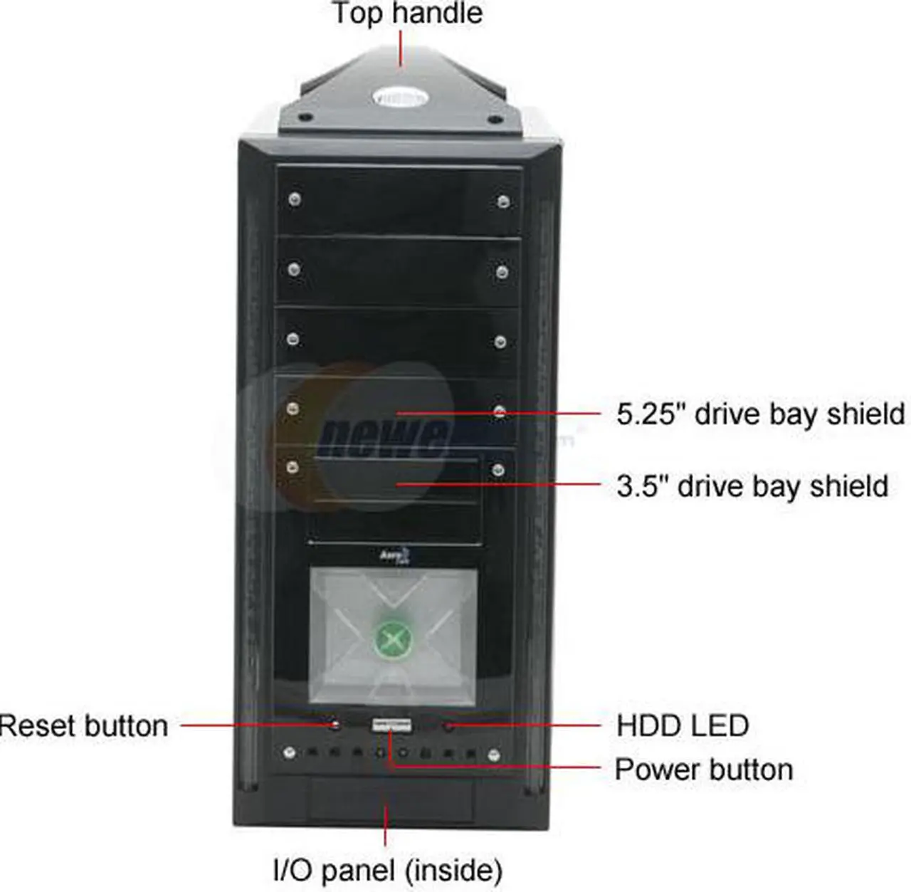 Alt view image 2 of 14 - AeroCool AERO-X202 Black Aluminum / Steel ATX Mid Tower Computer Case