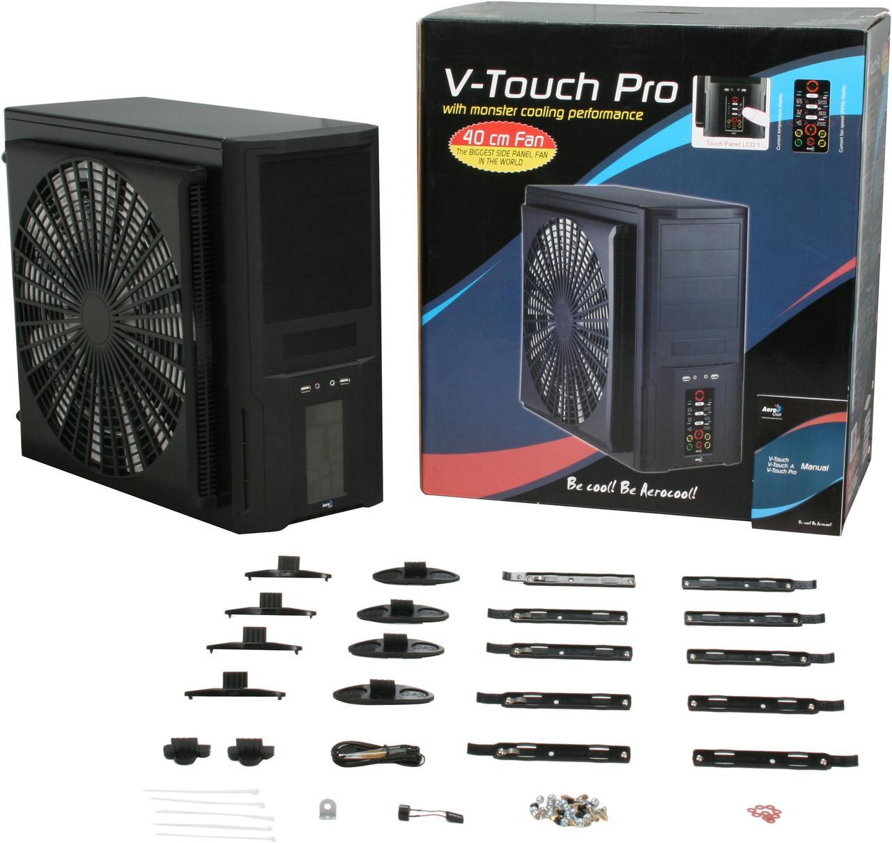 Alt view image 11 of 11 - AeroCool V-Touch Pro Black 0.6mm SECC Steel ATX Mid Tower Computer Case