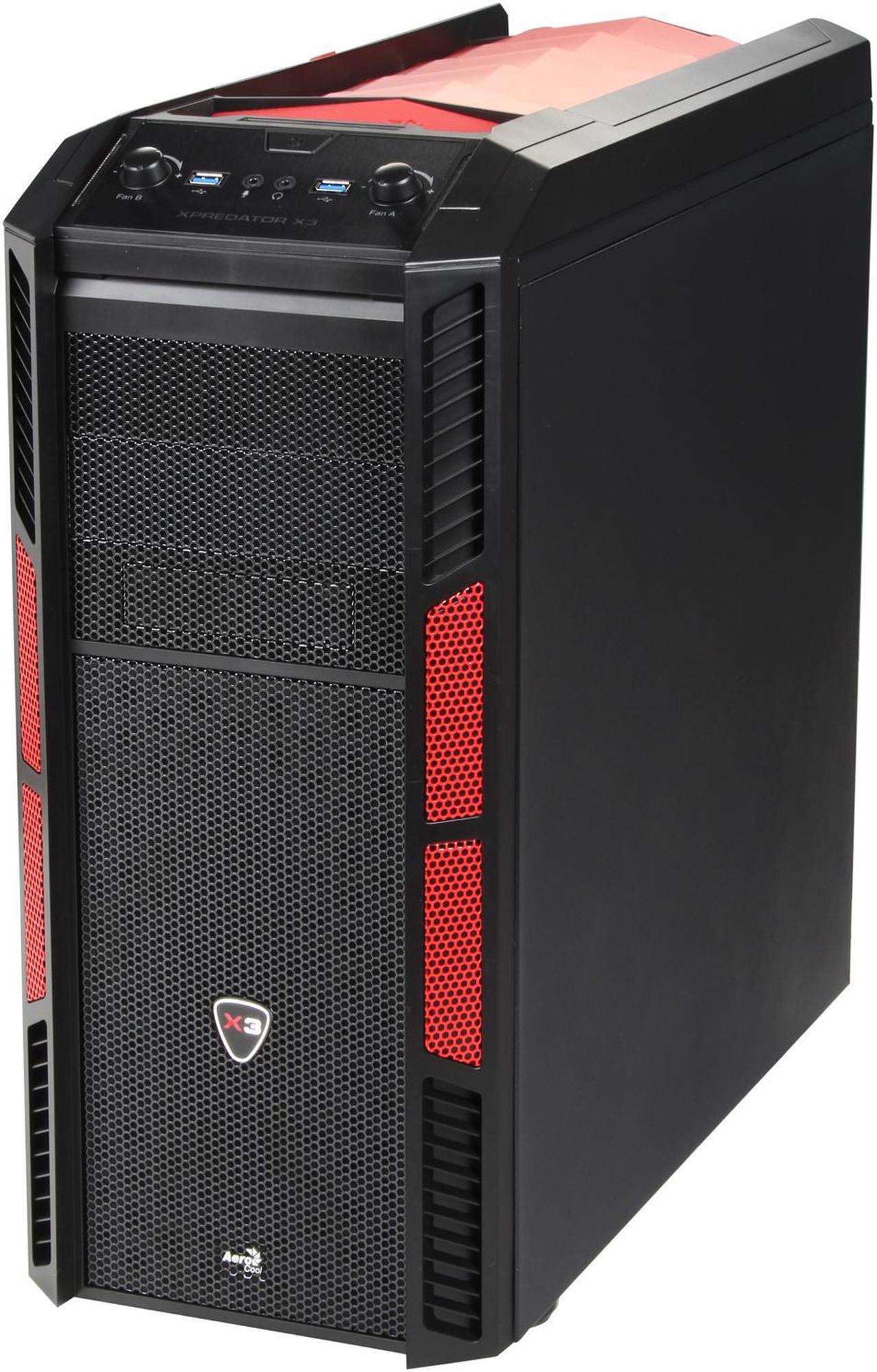 Alt view image 3 of 10 - AeroCool Xpredator-X3 Devil Red Edition Black SPCC ATX Mid Tower Computer Case