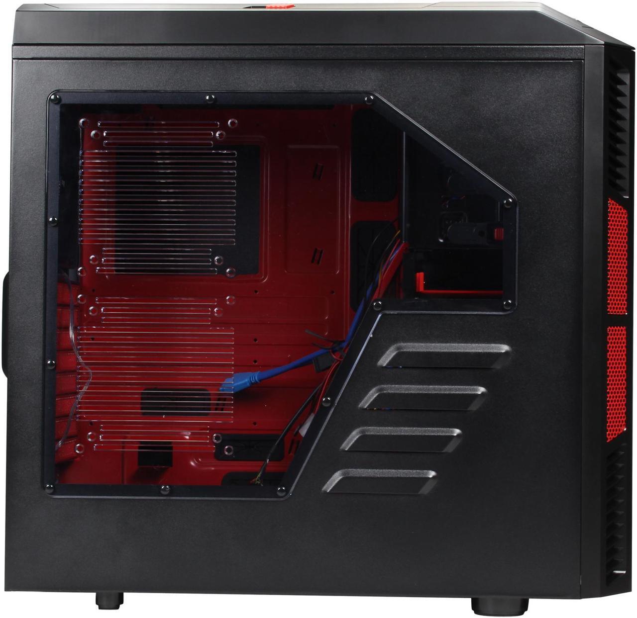Alt view image 4 of 10 - AeroCool Xpredator-X3 Devil Red Edition Black SPCC ATX Mid Tower Computer Case