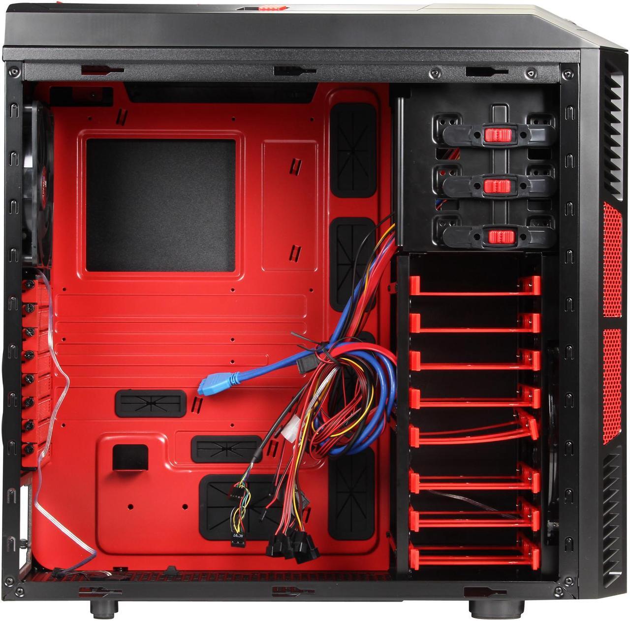 Alt view image 6 of 10 - AeroCool Xpredator-X3 Devil Red Edition Black SPCC ATX Mid Tower Computer Case