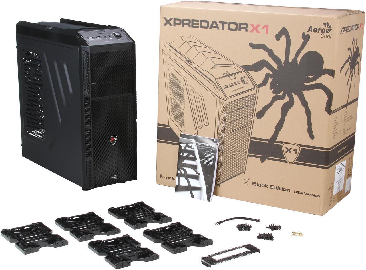 Alt view image 9 of 9 - AeroCool PGS B series Xpredator-X1 Black Edition Black SPCC 0.5mm ATX Mid Tower Computer Case