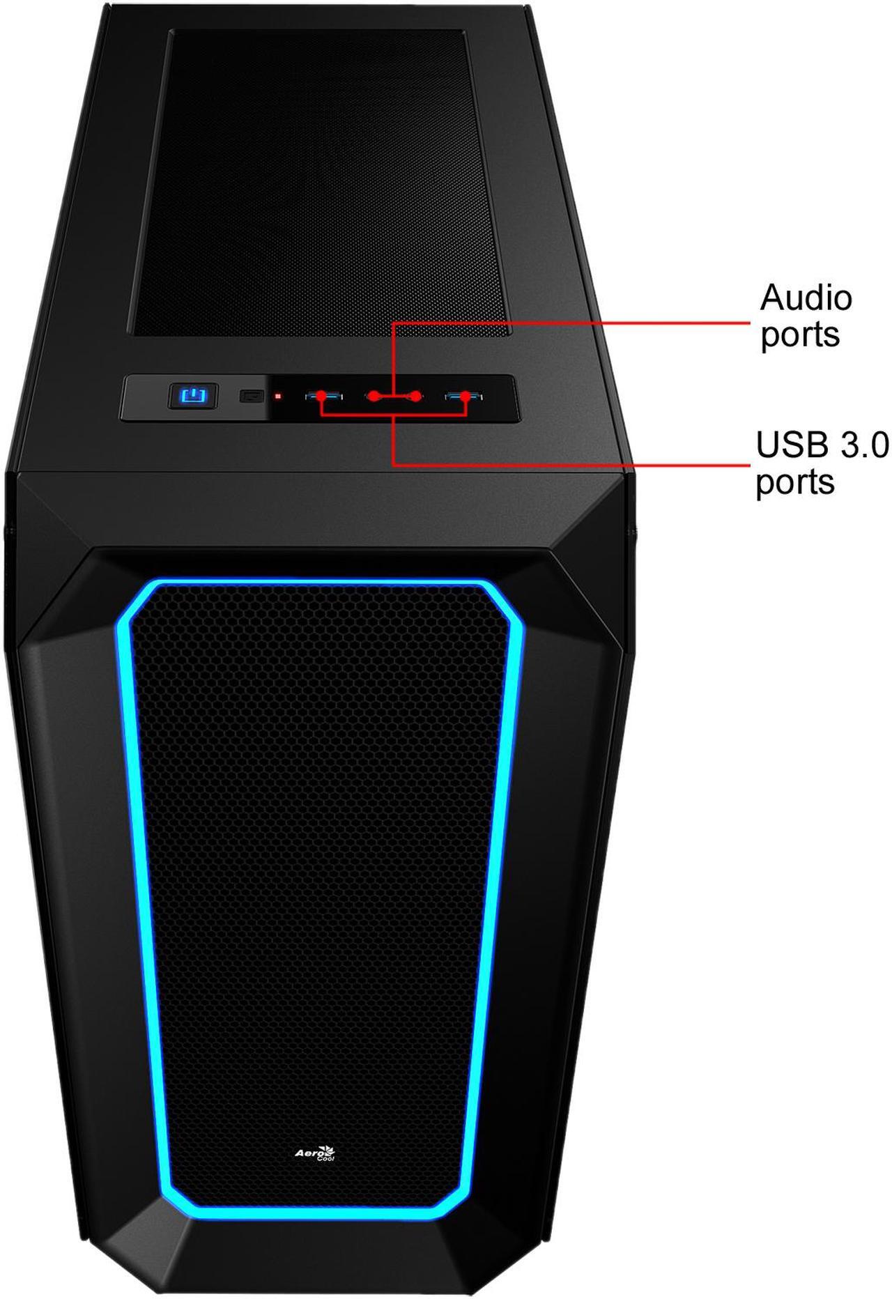 Alt view image 3 of 13 - AeroCool P7 series P7-C0 Black Steel / Tempered Glass ATX Mid Tower Computer Case ATX PSU (Optional) Power Supply