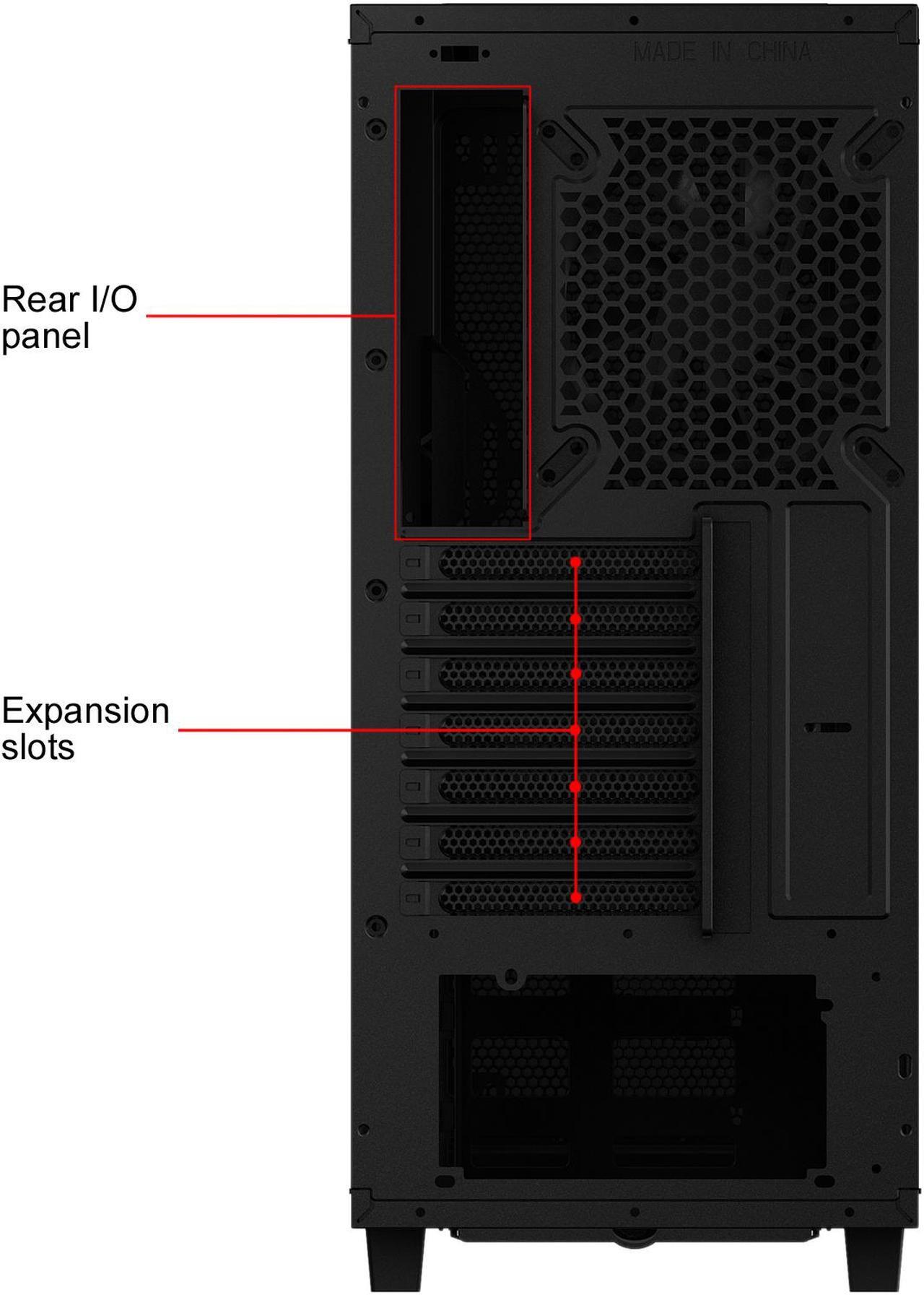 Alt view image 13 of 13 - AeroCool P7 series P7-C0 Black Steel / Tempered Glass ATX Mid Tower Computer Case ATX PSU (Optional) Power Supply