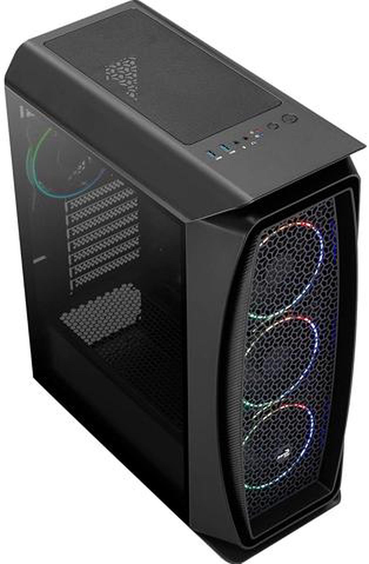 Main image of AeroCool Aero One Eclipse Black High-performance Mid Tower Case with Full Tempered Glass Side Panel and 4 Addressable RGB Fan