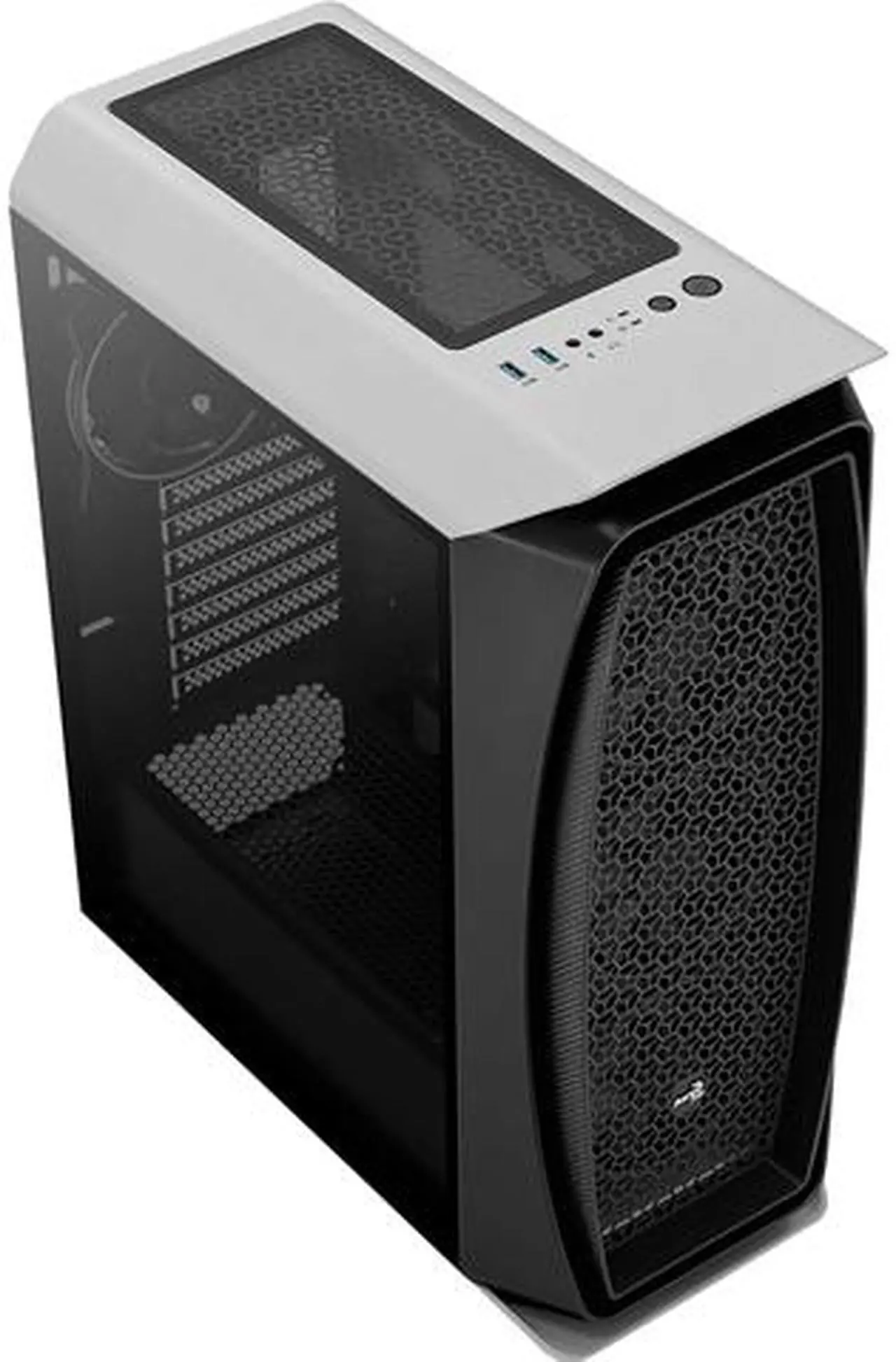 Main image of AeroCool Aero One Eclipse White High-performance Mid Tower Case with Full Tempered Glass Side Panel and 4 Addressable RGB Fans