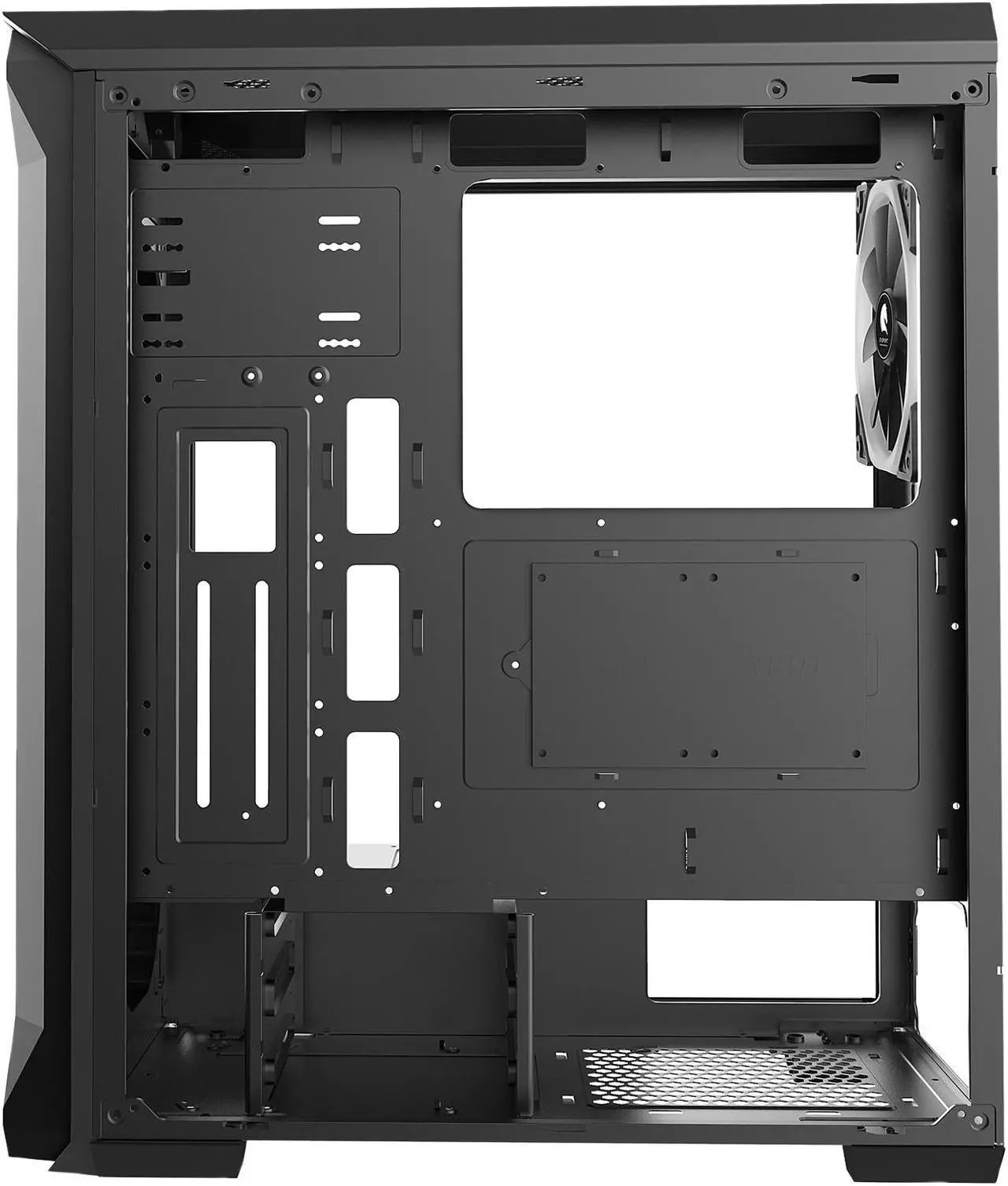 Alt view image 11 of 20 - SAMA Tank-RGB Black Dual USB3.0 Steel/ Tempered Glass ATX Mid Tower Gaming Computer Case w/Tempered Glass Panel and 4x Addressable RGB LED Ring Fans Pre-Installed