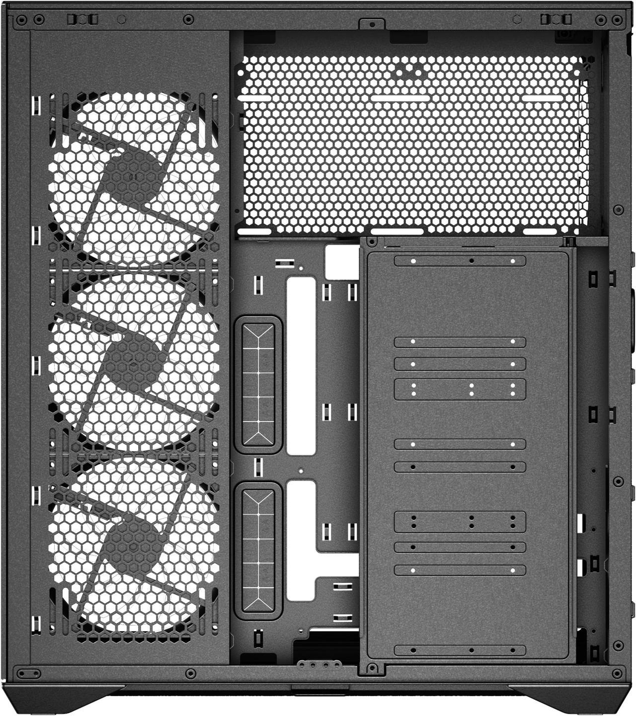 Alt view image 8 of 8 - SAMA V Cool Black Steel / Tempered Glass USB3.0/Type C ATX Full Tower Gaming Computer Case w/5 x ARGB Fans (Pre-Installed)