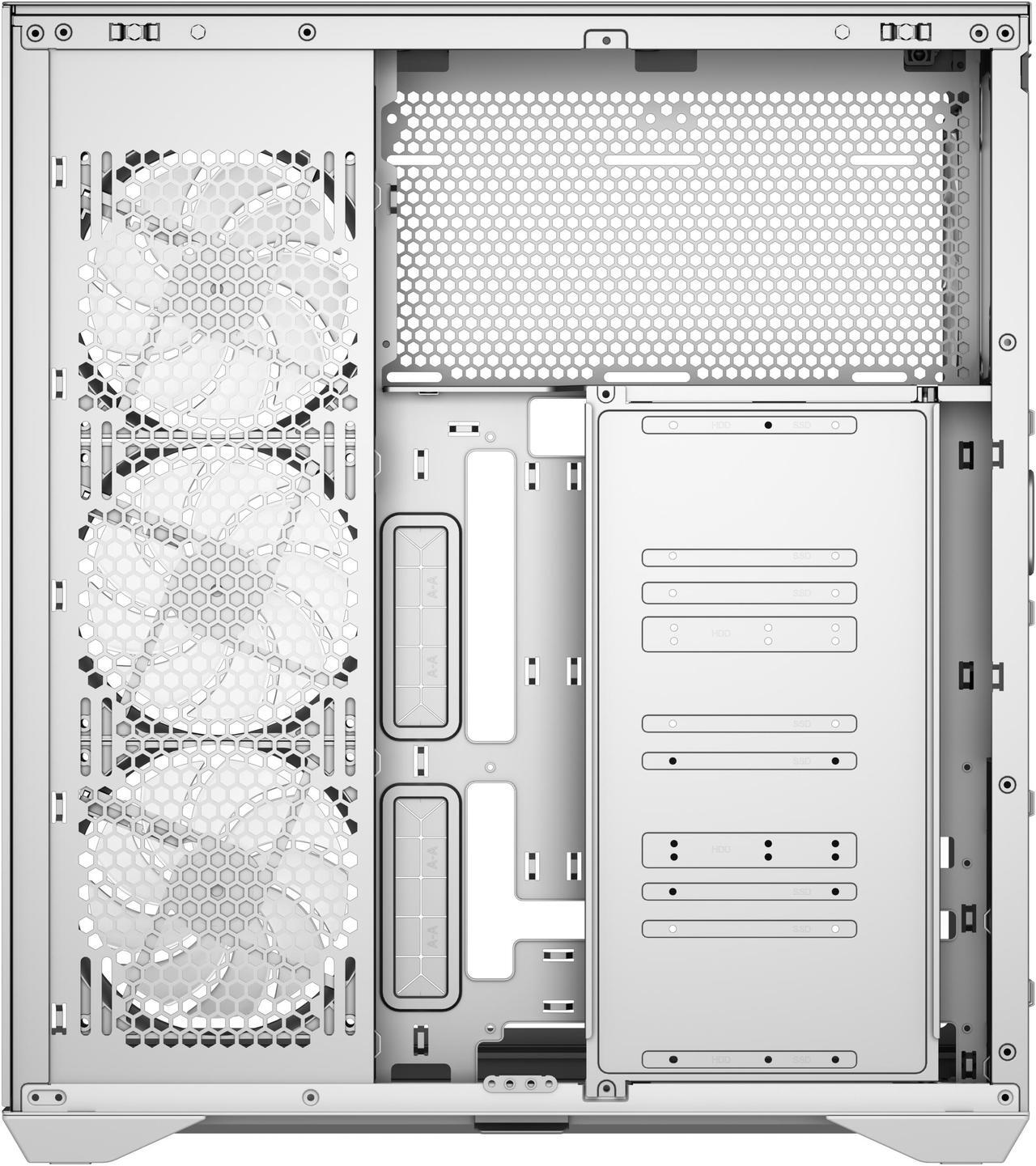 Alt view image 5 of 8 - SAMA V Cool White Steel / Tempered Glass USB3.0/Type C ATX Full Tower Gaming Computer Case w/5 x ARGB Fans (Pre-Installed)