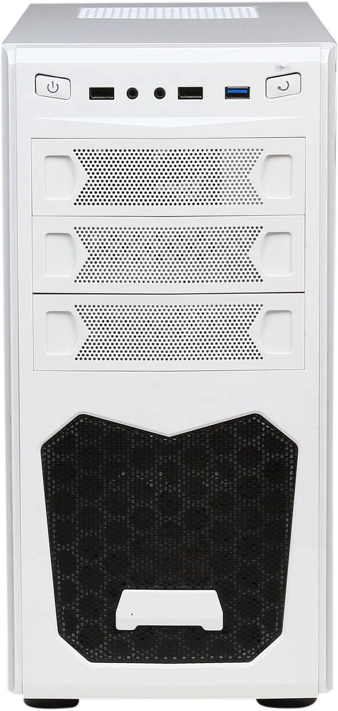 Alt view image 2 of 9 - XION XON-560 mATX/ ITX Meshed Mini Tower Case, USB 3.0, White/Blue LED