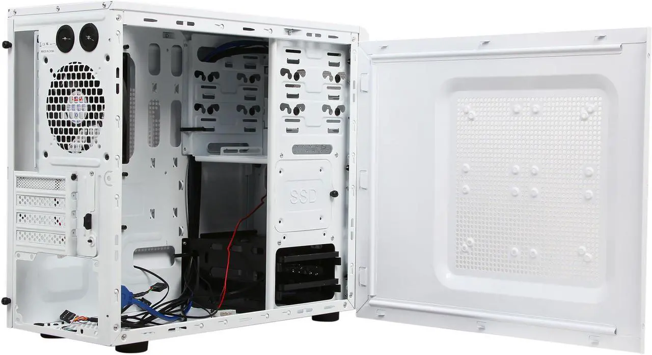 Alt view image 5 of 9 - XION XON-560 mATX/ ITX Meshed Mini Tower Case, USB 3.0, White/Blue LED