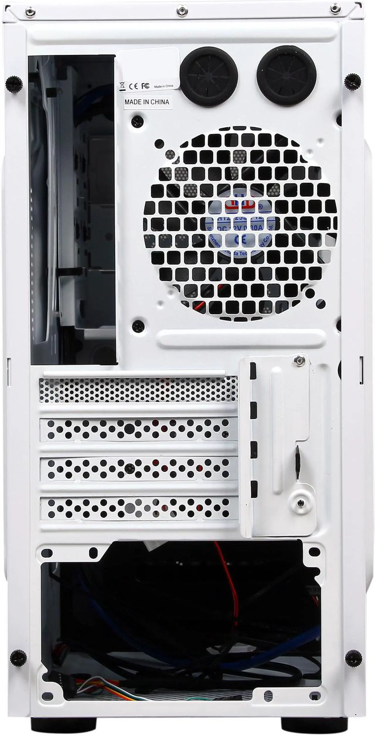 Alt view image 8 of 9 - XION XON-560 mATX/ ITX Meshed Mini Tower Case, USB 3.0, White/Blue LED