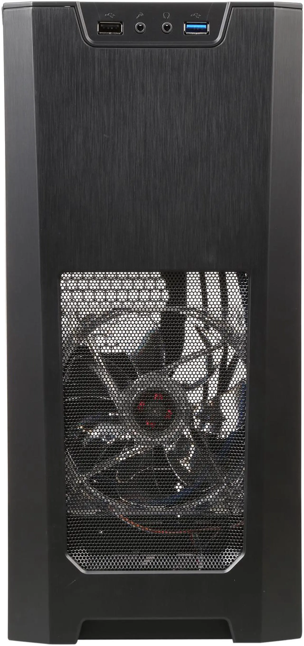 Alt view image 3 of 9 - XION Gaming Series XON-310_BK Black with Blue LED Light Steel / Plastic Micro ATX Mid Tower Computer Case